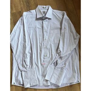 Peter Millar Men's White w/Purple dots Long Sleeve Button‎ Down Shirt